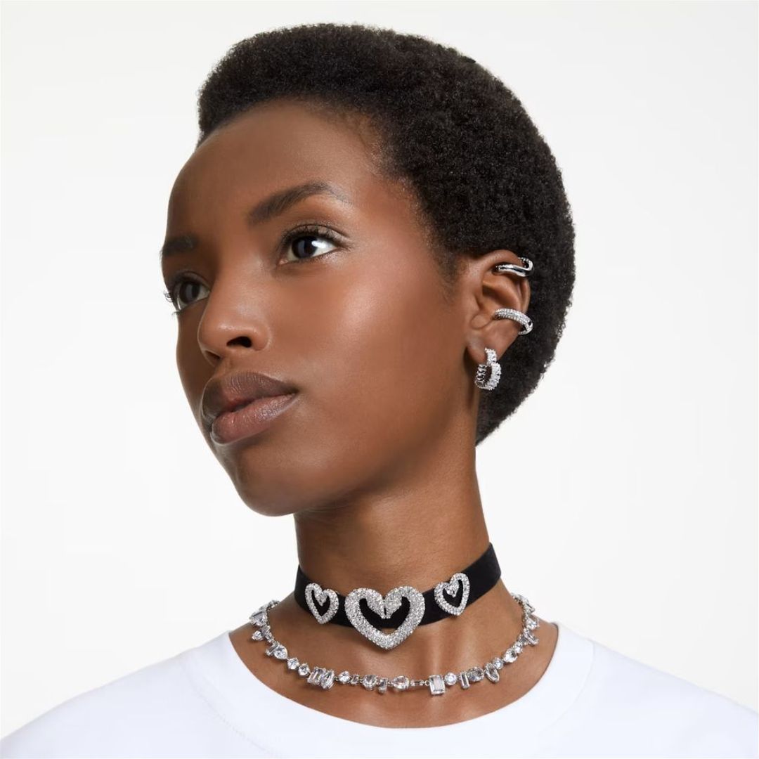 Swarovski Gema kaulakoru, vaalea metalli ja kirkkaat kristallit