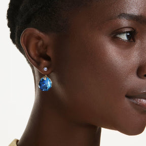 Swarovski Gema korvakorut, keltakullattu, siniset ja violetit kristallit, 5737449