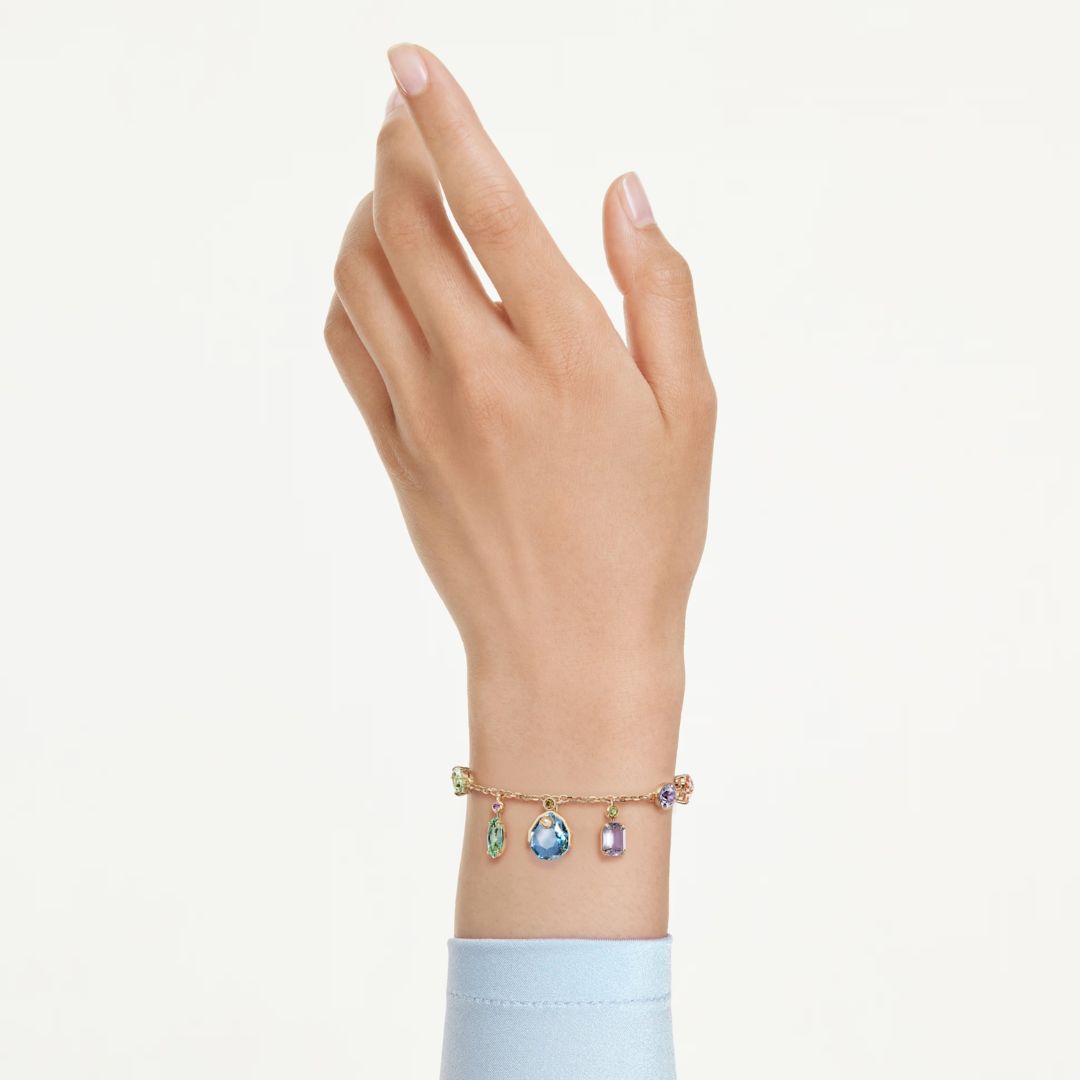 Swarovski Gema rannekoru, keltakullattu ja eriväriset kristallit, 5737442