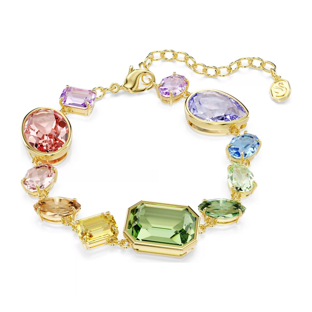 Swarovski Gema Bracelet, Gold Finish with Multicoloured Crystals, 5737