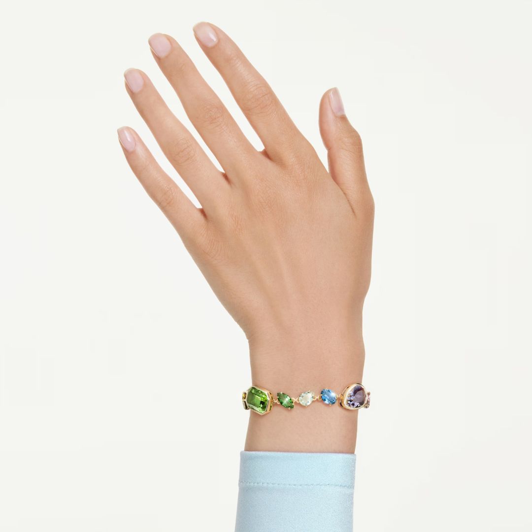 Swarovski Gema rannekoru, keltakullattu ja eriväriset kristallit, 5737453