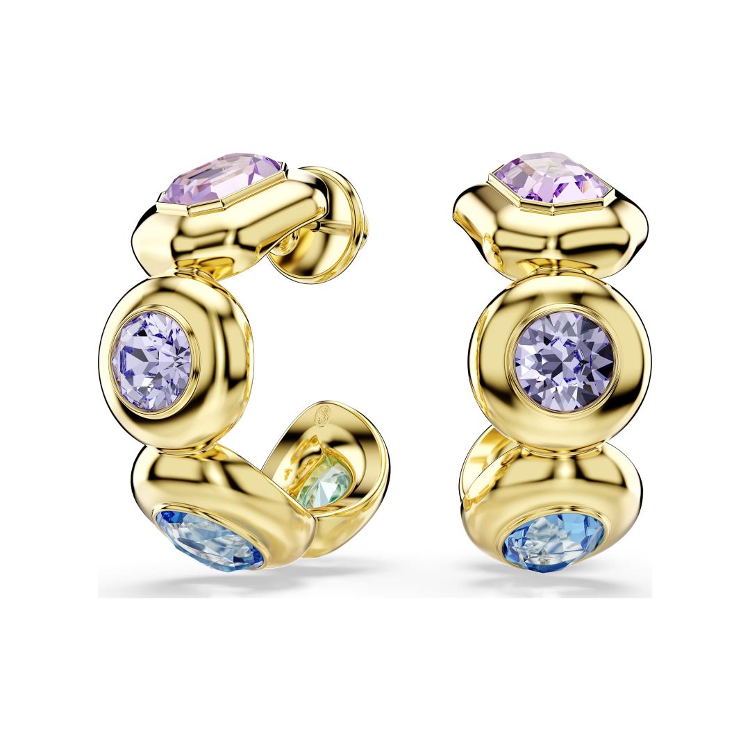 Swarovski Gema rengaskorvakorut, keltakullattu ja eriväriset kristallit, 5737444