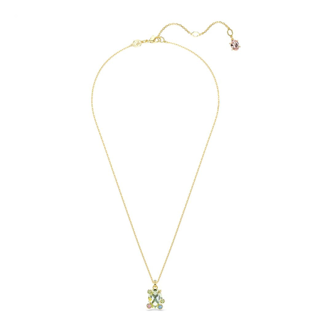 Swarovski Gema Pendant, Yellow Gold Color and Different Colored Crysta