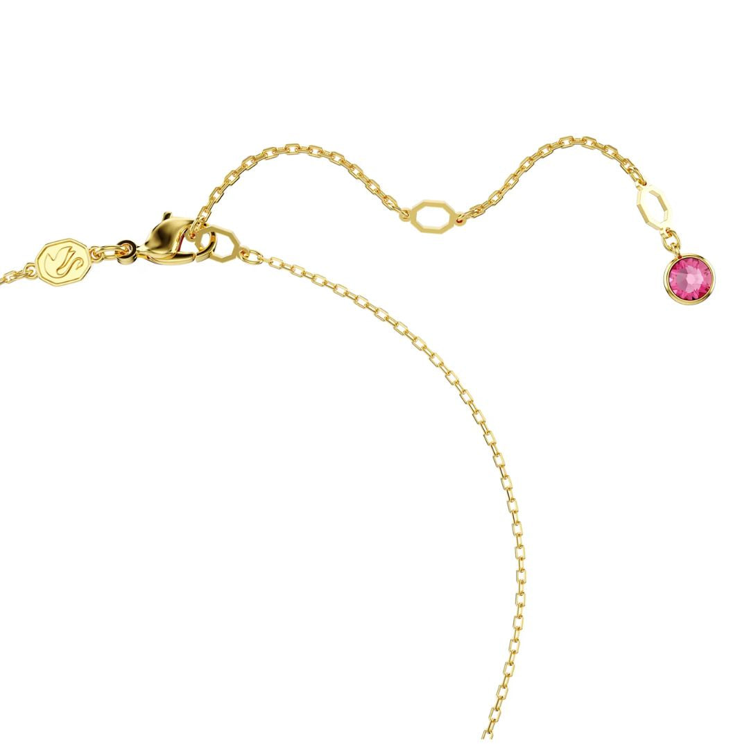 Swarovski Gema Pendant, Yellow Gold-Tone and Pink Crystals, 5688490