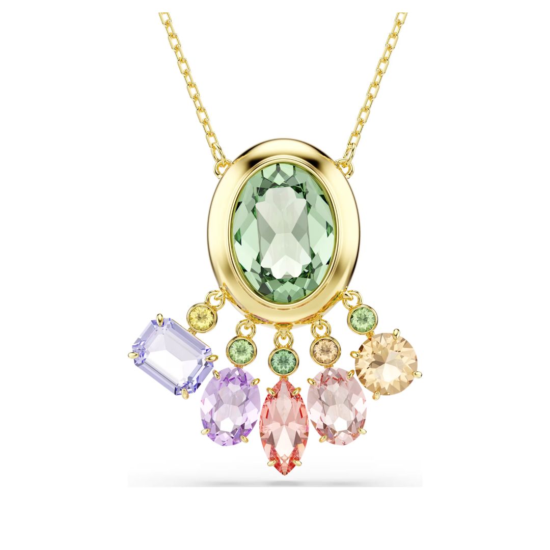 Swarovski Gema riipus, keltakullattu ja eriväriset kristallit, 5741587