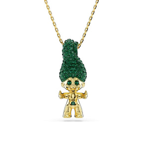 Swarovski Good Luck Troll riipus, keltakullanväri ja vihreät kristallit 5691939