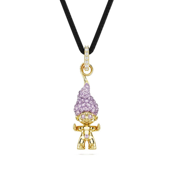 Swarovski Good Luck Troll Pendant, Yellow Gold-Tone and Purple Crystal