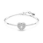 Swarovski Hyperbola Heart rannerengas, vaalea metalli ja kirkkaat kristallit, 5684385