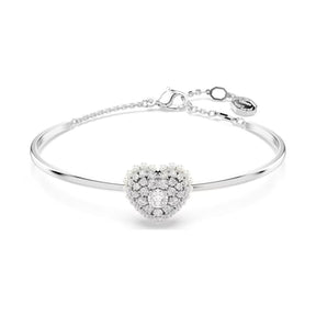 Swarovski Hyperbola Heart rannerengas, vaalea metalli ja kirkkaat kristallit, 5684385