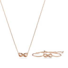 Swarovski Hyperbola Infinity riipus ja rannekoru, ruusukullanväri ja kirkkaat kristallit 5682483