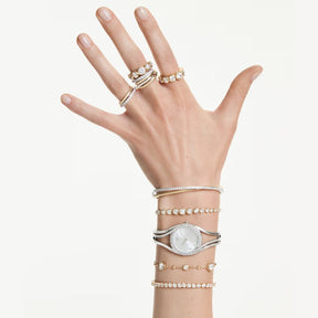 Swarovski Hyperbola bangle rannekello, hopeanväri ja kirkkaat kristallit, 5689432