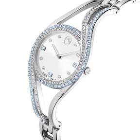 Swarovski Hyperbola bangle rannekello, hopeanväri ja siniset kristallit, 5715463