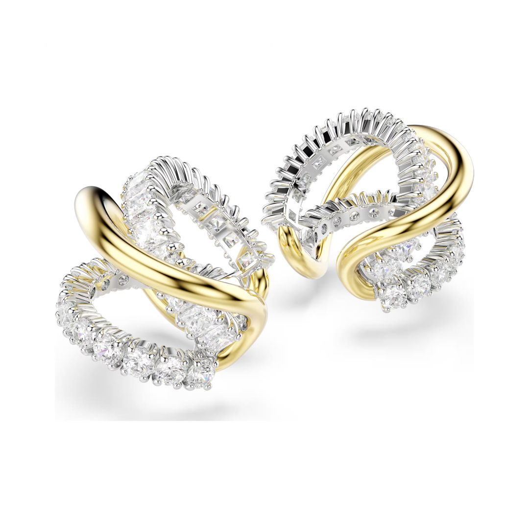 Swarovski Hyperbola ear cuffs, keltakullattu ja kirkkaat zirkonit, 5742842