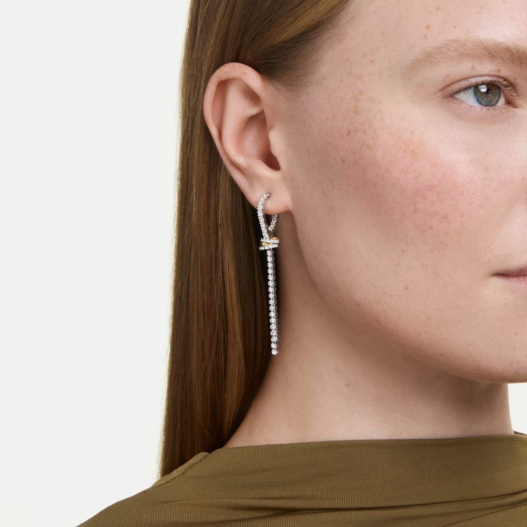 Swarovski Hyperbola korvakorut, kaksivärinen metalli, kirkkaat kristallit ja zirkoniat, 5752866