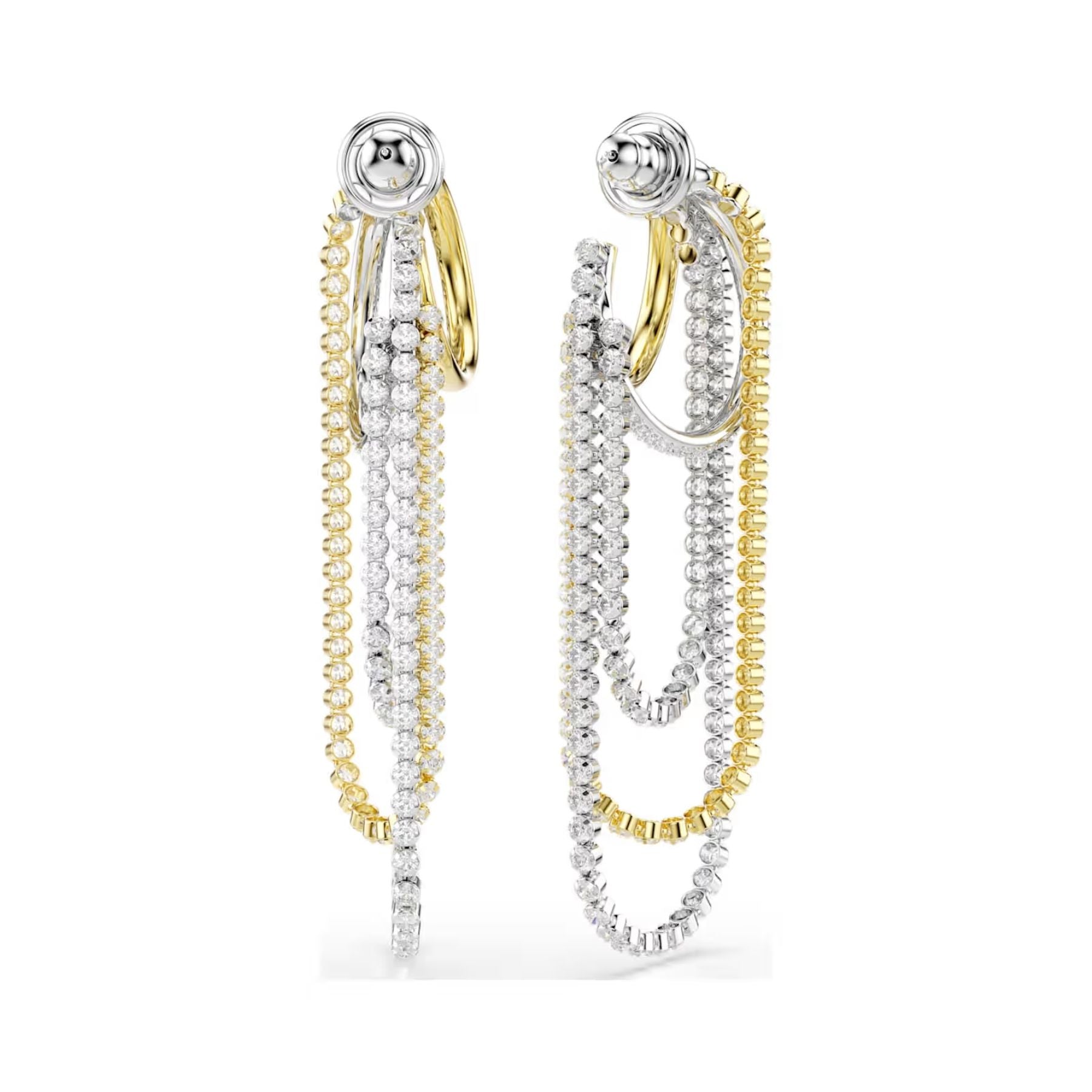 Swarovski Hyperbola korvakorut, kaksivärinen metalli sekä kirkkaat kristallit ja zirkoniat, 5749368