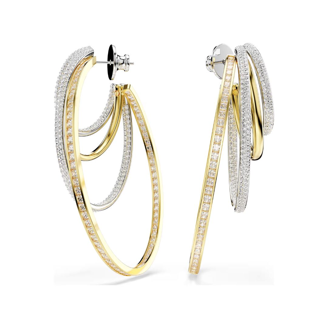 Swarovski Hyperbola korvakorut, vaalea metalli, keltakullanväri ja kirkkaat kristallit 5691618