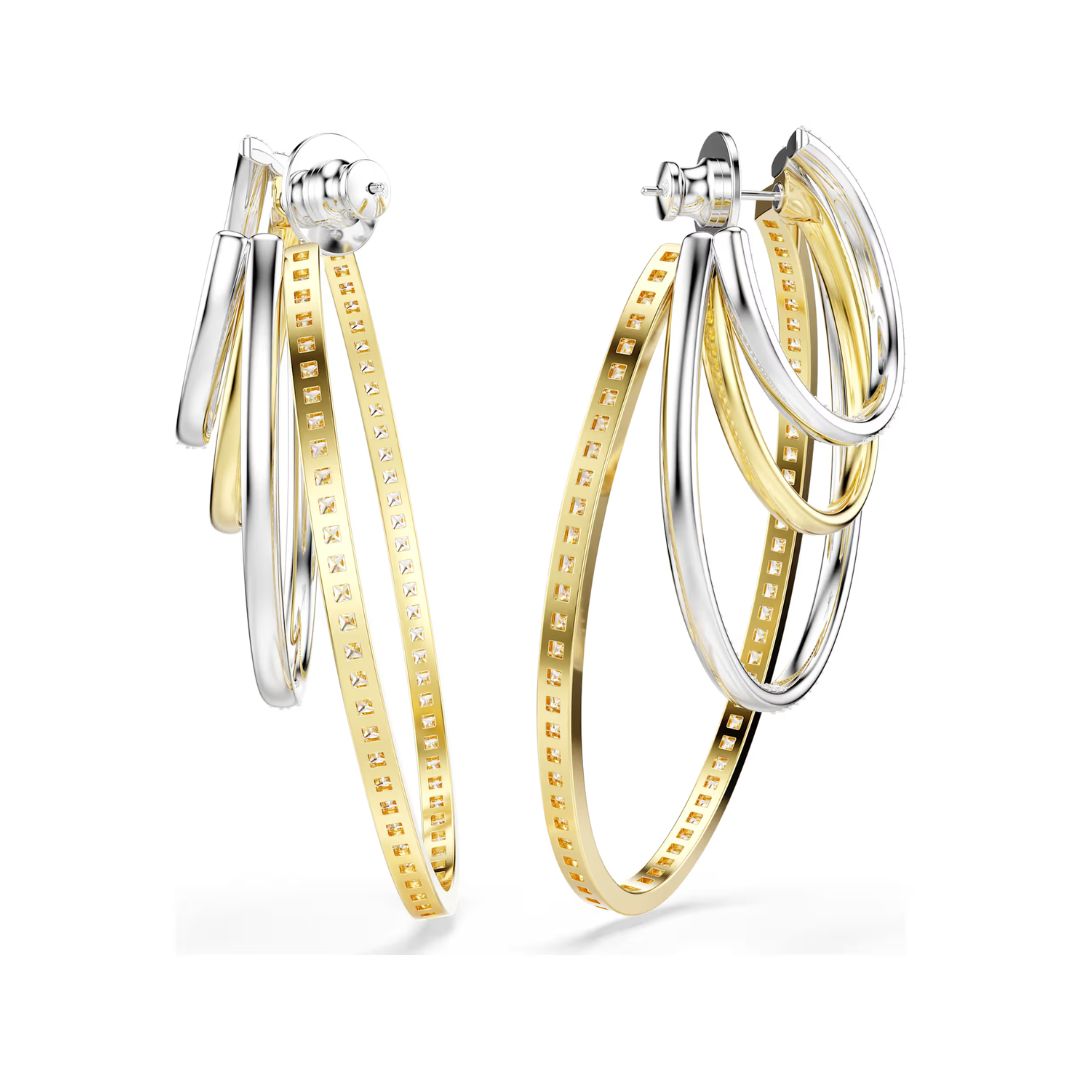 Swarovski Hyperbola korvakorut, vaalea metalli, keltakullanväri ja kirkkaat kristallit 5691618