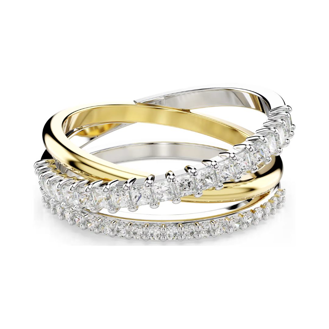 Swarovski Hyperbola sormus, keltakullanväri ja vaalea metalli kirkkailla kristalleilla, 5689731