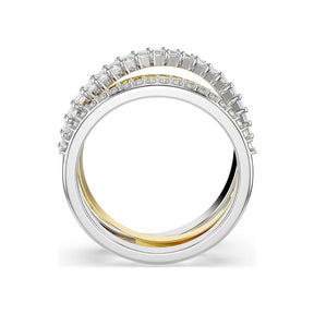 Swarovski Hyperbola sormus, keltakullanväri ja vaalea metalli kirkkailla kristalleilla, 5689731