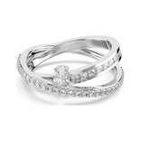 Swarovski Hyperbola sormus, vaalea metalli ja kirkkaat kristallit