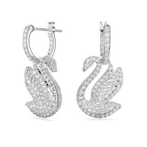 Swarovski Iconic Swan korvakorut, vaalea metalli ja kirkkaat kristallit, 5647545