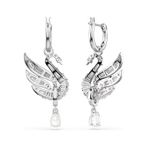 Swarovski Iconic Swan korvakorut, vaalea metalli ja kirkkaat kristallit, 5723388