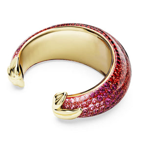 Swarovski Idyllia Cuff rannekoru, keltakullattu ja punaiset kristallit
