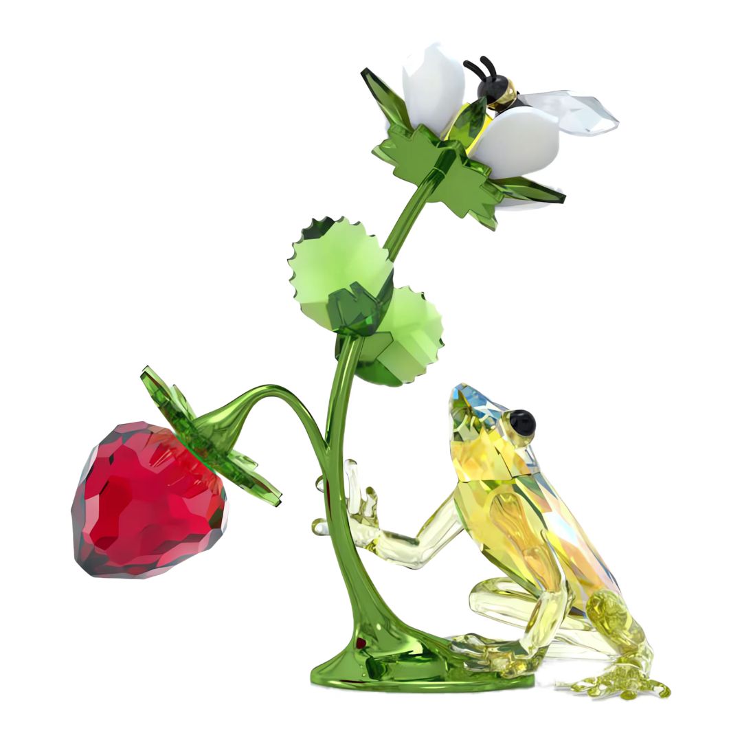 Swarovski Idyllia Frog, Bee and Strawberry -kristallikoriste 5667599