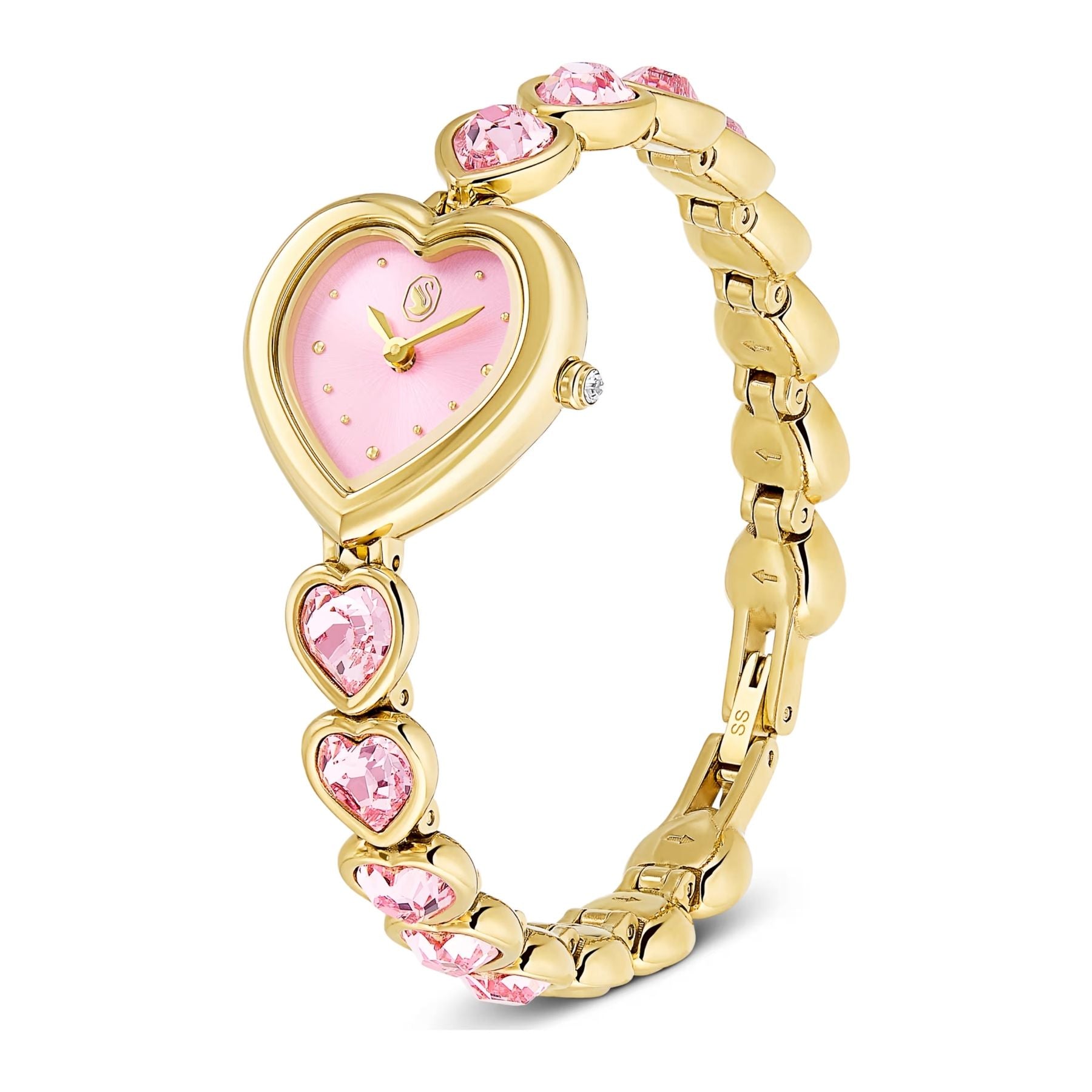 Swarovski Idyllia Heart rannekello, kullansävy ja sydänkristalliranneke, 5741519