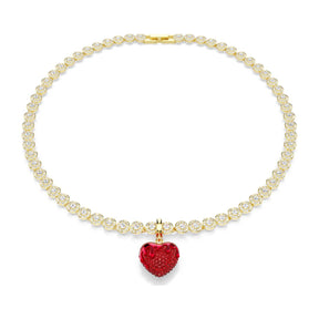 Swarovski Idyllia charm, keltakullattu ja punaiset kristallit, 5742994