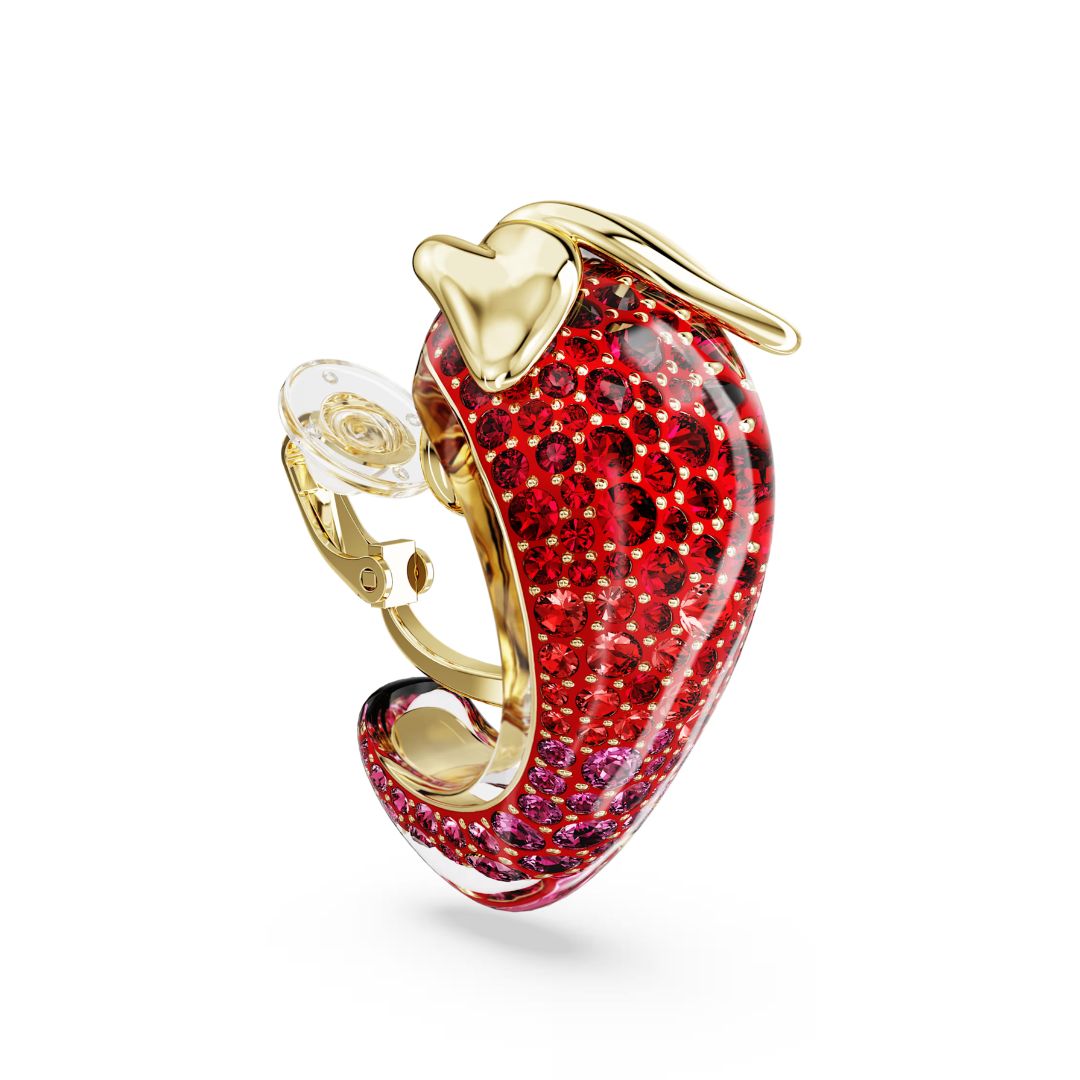 Swarovski Idyllia clip korvakorut, keltakullattu ja punaiset kristalli, 5751416