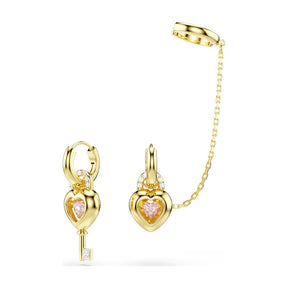 Swarovski Idyllia korvakorut ja ear cuff, keltakullattu ja vaaleanpunaiset zirkonit, 5737294
