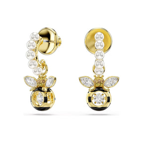 Swarovski Idyllia korvakorut, keltakullattu, valkoiset helmet ja zirkonit, 5742678