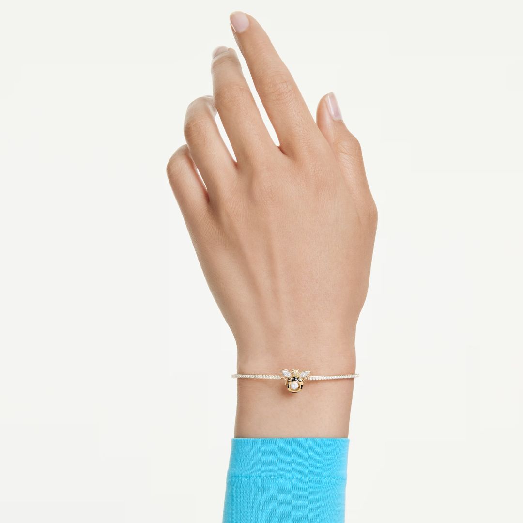 Swarovski Idyllia rannerengas, keltakullattu, kirkkaat zirkonit ja kristallit, 5742679