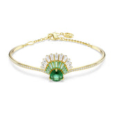 Swarovski Idyllia rannerengas, keltakullattu, vihreä kristalli ja zirkonit, 5715616