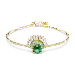 Swarovski Idyllia rannerengas, keltakullattu, vihreä kristalli ja zirkonit, 5715616