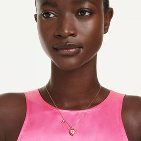 Swarovski Idyllia riipus, keltakullattu ja vaaleanpunaiset kristallit, 5737288