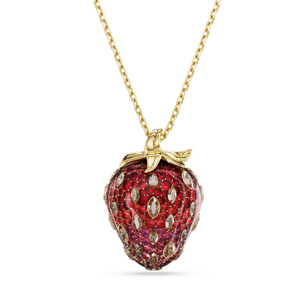 Swarovski Idyllia riipus, keltakullattu ja punaiset kristallit 5742676