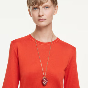Swarovski Idyllia riipus, keltakullattu ja punaiset kristallit 5742676