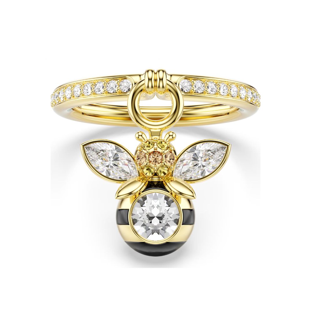 Swarovski Idyllia sormus, keltakullattu ja kirkkaat kristallit