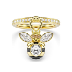 Swarovski Idyllia sormus, keltakullattu ja kirkkaat kristallit