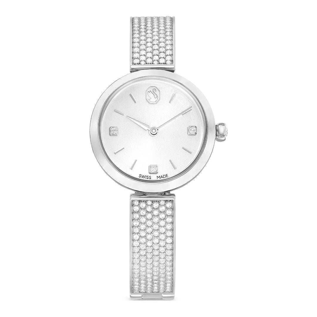 Swarovski Illumina rannekello, hopeanvärinen ja kirkkaat kristallit, 5671205