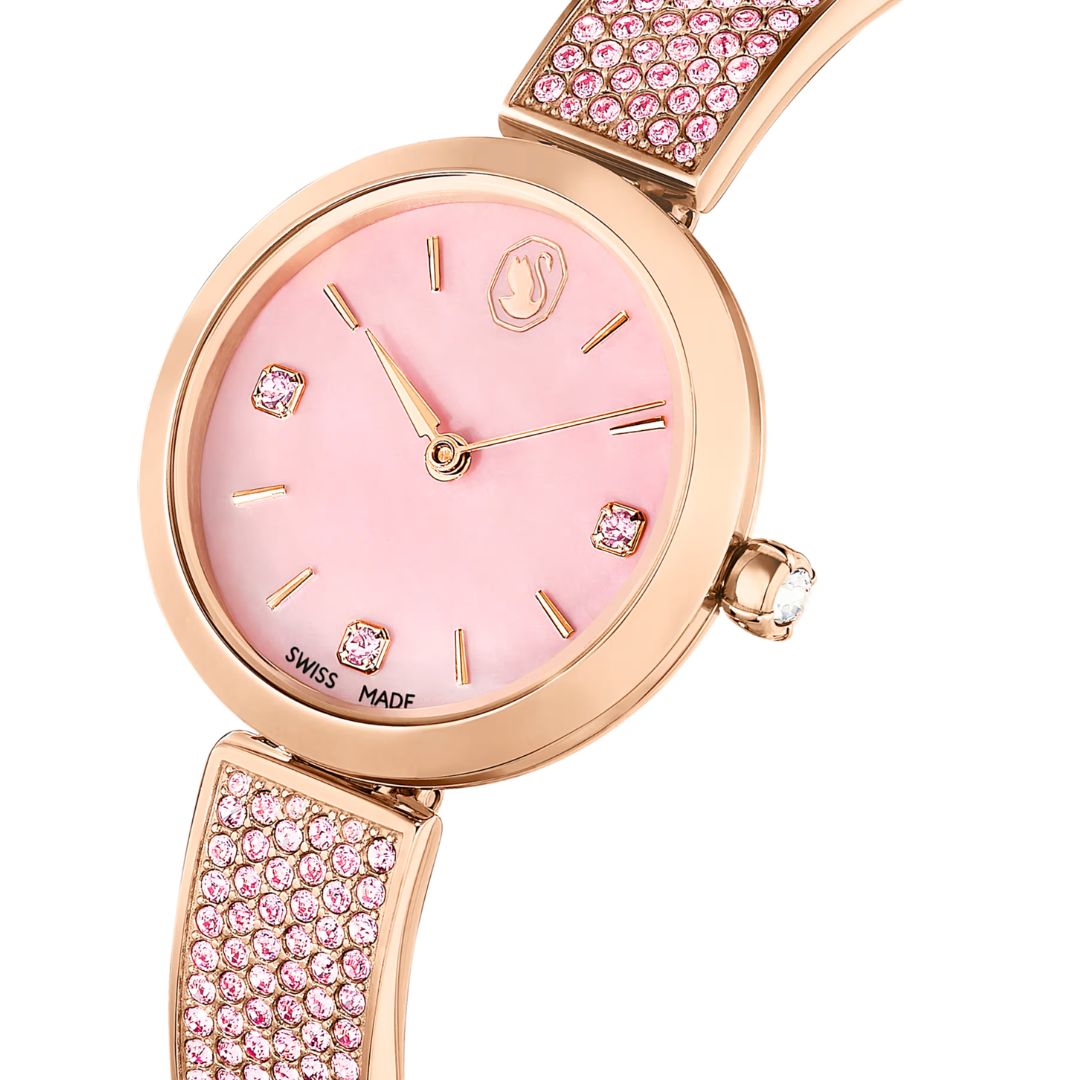 Swarovski Illumina rannekello, ruusukullanväri ja vaaleanpunaiset kristallit, 5678756