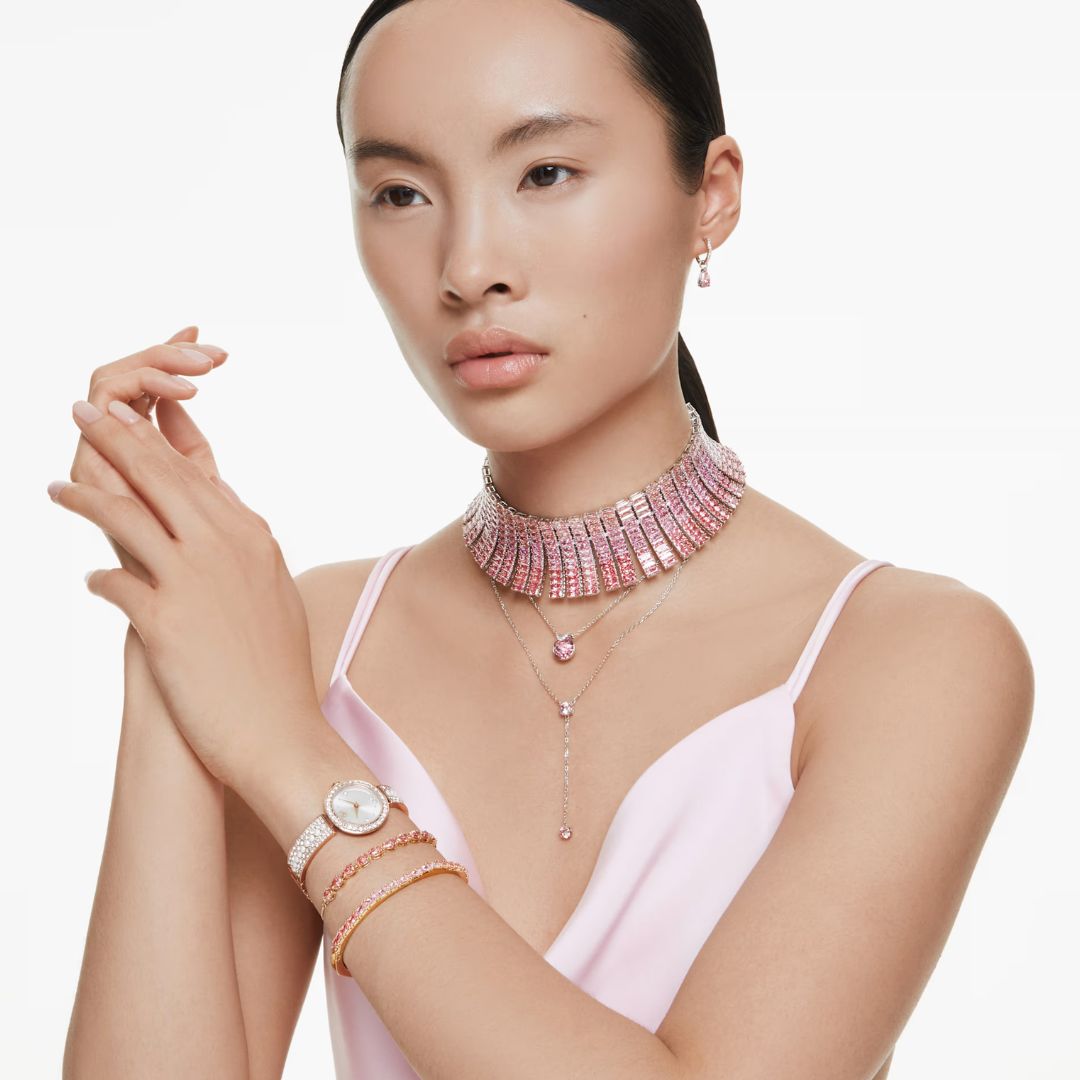 Swarovski Illumina rannekello, samppanjakullanväri ja kirkkaat kristallit, 5671196