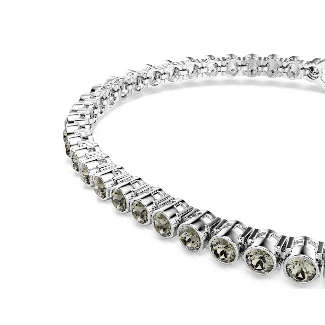 Swarovski Imber Emily Tennis Bracelet, Rhodium Plated Metal and Grey C