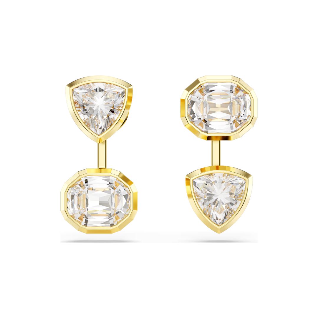 Swarovski Imber Earrings, Yellow Gold-Tone and White Crystals, 5705461