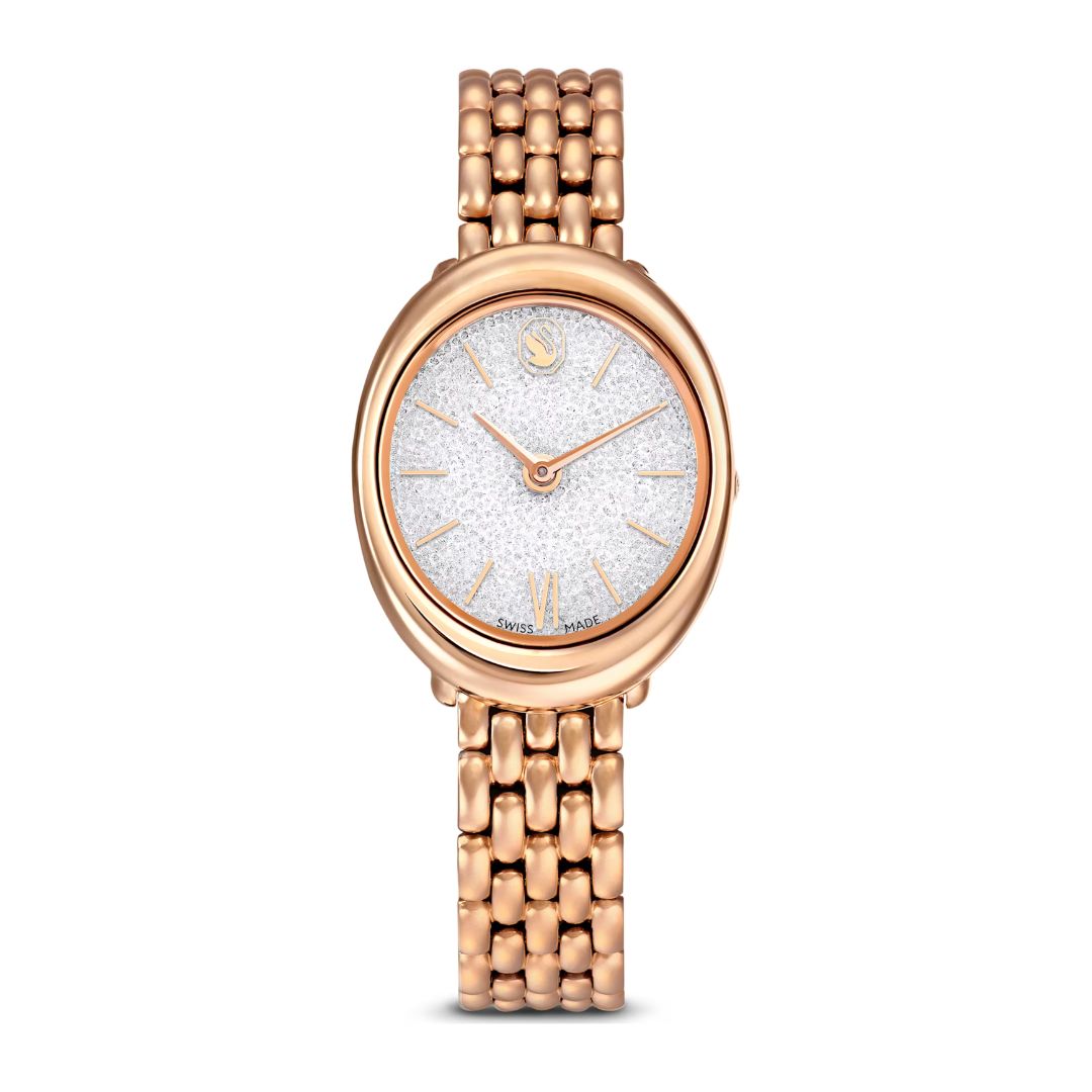 Swarovski Imber Oval Watch, Rose Gold Color and White Crystals, 571753