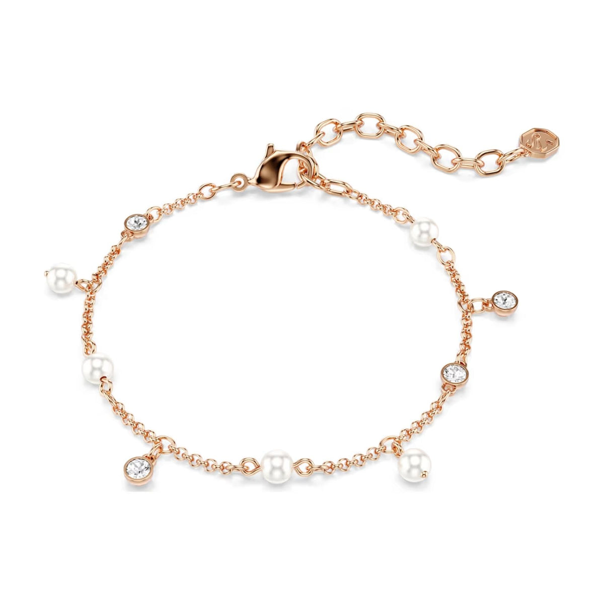 Swarovski Imber rannekoru, rosekullattu, kirkkaat kristallit ja valkoiset helmet, 5754243