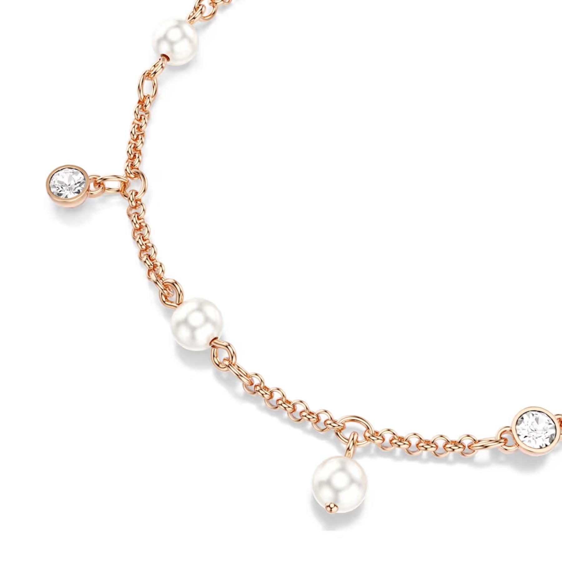 Swarovski Imber rannekoru, rosekullattu, kirkkaat kristallit ja valkoiset helmet, 5754243
