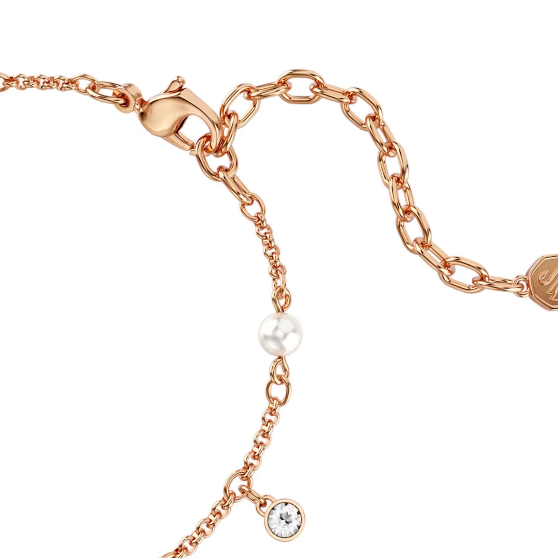 Swarovski Imber rannekoru, rosekullattu, kirkkaat kristallit ja valkoiset helmet, 5754243
